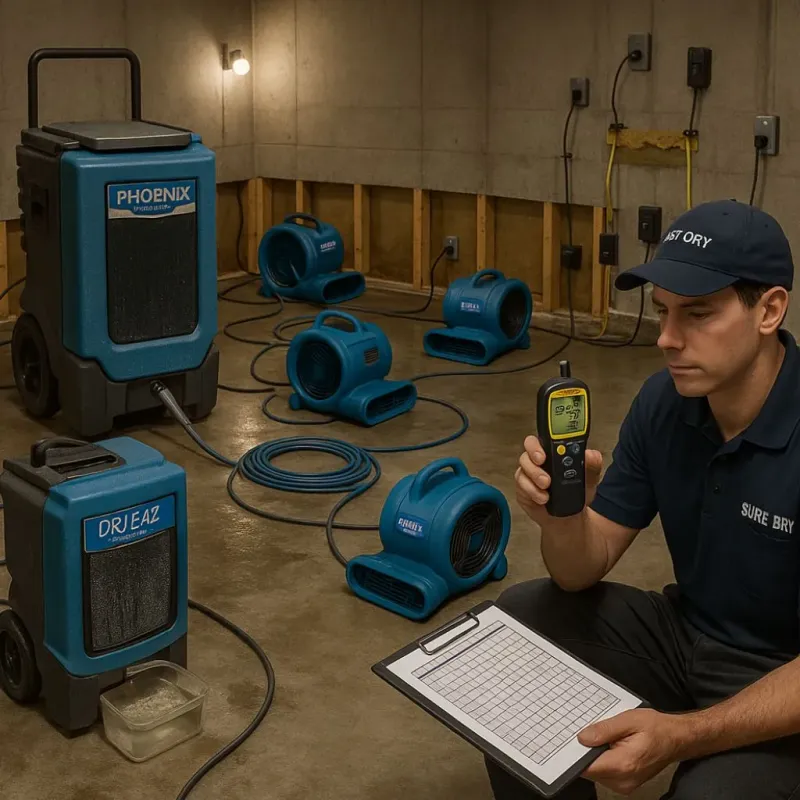 Structural Drying and Dehumidification process in Sewaren, NJ